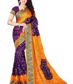 Multicolor hand woven art silk saree with blouse