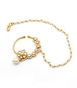 White Jadau Kundan Nose Ring Nath Jewellery For Women