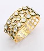 White Jadau Kundan Kada Jewellery For Women