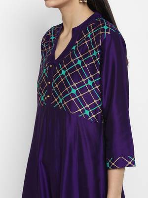 Purple printed cotton poly kurtas-and-kurtis 2