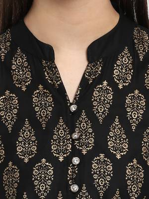 Black printed cotton kurtas-and-kurtis 2
