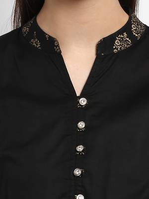 Black printed cotton kurtas-and-kurtis 2