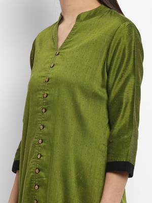 Green plain cotton poly kurtas-and-kurtis 2