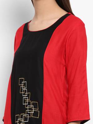 Red printed rayon kurtas-and-kurtis 2