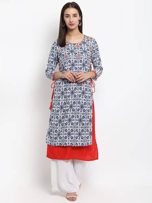 Blue embroidered rayon embroidered-kurtis 1