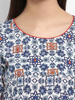 Blue embroidered rayon embroidered-kurtis 2