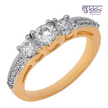 Sukkhi  Gold  and Rodium plated CZ Studded Ring 1