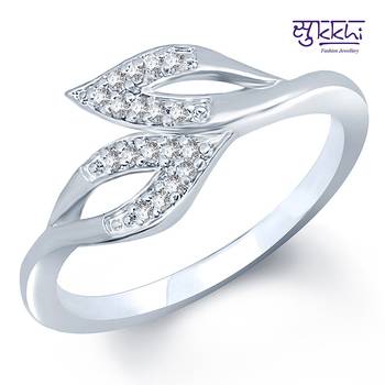 Sukkhi Rodium plated CZ Studded Ring 1