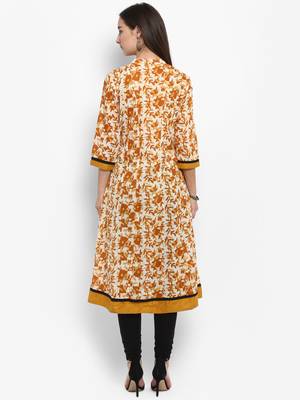Brown printed cotton kurtas-and-kurtis 3