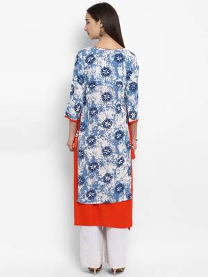 Blue embroidered rayon embroidered-kurtis 3