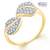 Sukkhi  Gold  and Rodium plated CZ Studded Ring