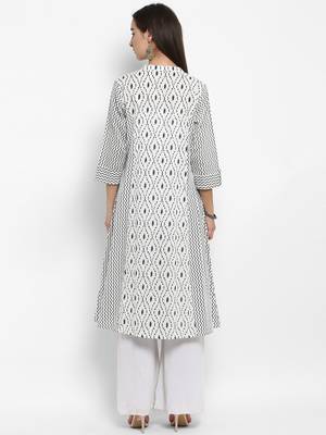 White printed cotton kurtas-and-kurtis 3