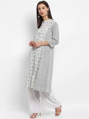 White printed cotton kurtas-and-kurtis 4