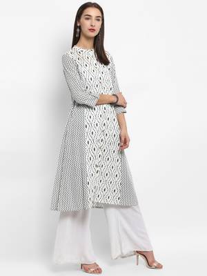 White printed cotton kurtas-and-kurtis 5