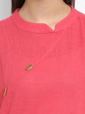 Pink plain cotton kurtas-and-kurtis 2