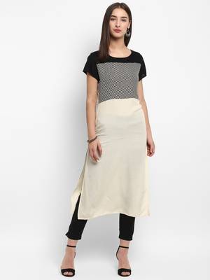 Cream printed rayon kurtas-and-kurtis 1