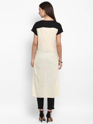 Cream printed rayon kurtas-and-kurtis 3