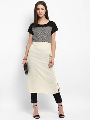 Cream printed rayon kurtas-and-kurtis 5