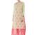 Green And Pink Georgette Double Layer  Kurti