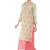 Green And Pink Georgette Double Layer  Kurti