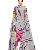 grey printed unstitched salwar kameez with dupatta