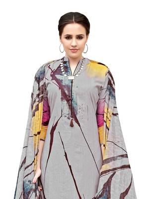 grey printed unstitched salwar kameez with dupatta 5