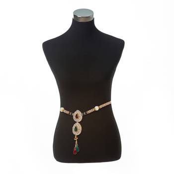 khetlazee gold plated alloy waistbelt/ kamarband/ kardhani 3