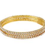 Sleek CZ 4pc Gold Plated Bangles