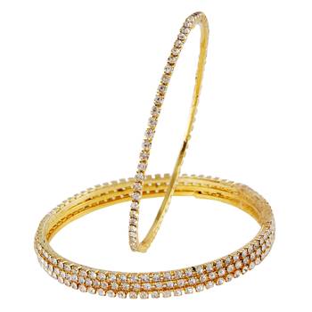 Sleek CZ 4pc Gold Plated Bangles 3
