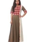 Brown printed cotton kurtis