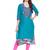 Chhabra 555 cyan blue color printed cotton stiched kurti
