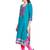 Chhabra 555 cyan blue color printed cotton stiched kurti