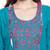 Chhabra 555 cyan blue color printed cotton stiched kurti
