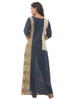 Blue printed cotton kurti 2