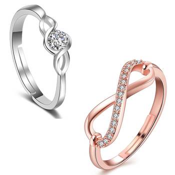 White cubic zirconia rings 1