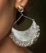 Kundan Siver Plated Light Weight Chandbaali