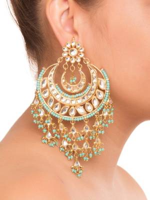 Sonam Turquoise Kundan Chandbaali 2