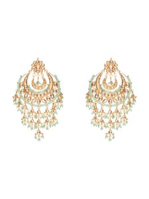 Sonam Turquoise Kundan Chandbaali 1