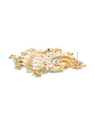 Sonam Turquoise Kundan Chandbaali 3