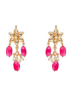 Subrata Kundan And Red Onyx Studs 1