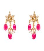 Subrata Kundan And Red Onyx Studs