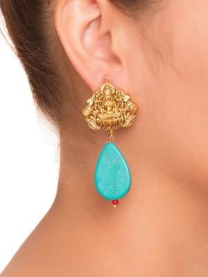 Lakshmi Turquoise Temple Studs 2