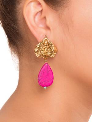 Lakshmi Pink Temple Studs 2