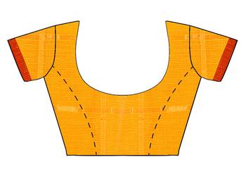 Yellow woven manipuri silk saree with blouse 4