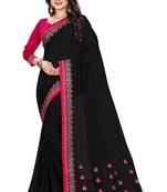 Black georgette saree with blouse