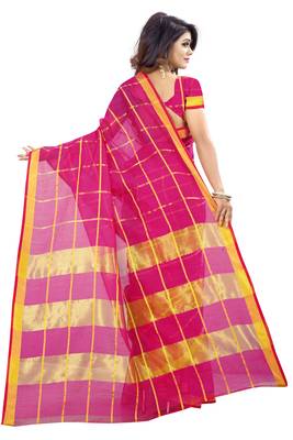 Pink woven manipuri silk saree with blouse 2