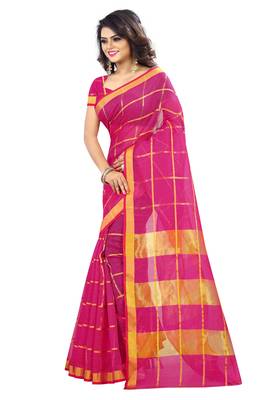 Pink woven manipuri silk saree with blouse 3