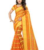 Orange woven manipuri silk saree with blouse