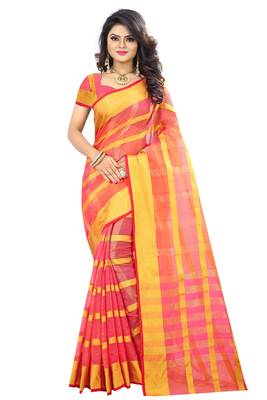 Pink woven manipuri silk saree with blouse 1