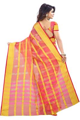 Pink woven manipuri silk saree with blouse 2